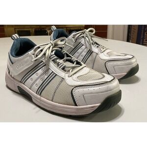 Orthofeet 610 Mens 8.5 XX-Wide 6E White Blue Athletic Walking Shoes Support